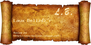 Laux Belizár névjegykártya